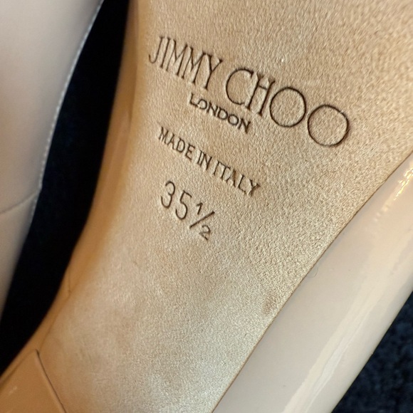 Jimmy Choo Cream Heels Elegant Patent Leather- worn once! - Picture 6 of 6